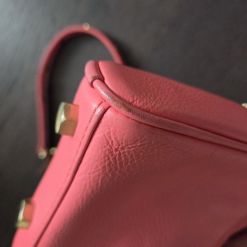 Rebecca Minkoff Coral Pink Leather Crossbody Bag Gold Chain - Picture 3 of 16